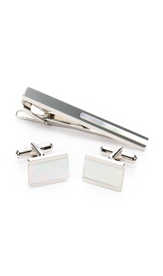 ■タイバー&カフリンクス【白蝶貝】【日本製】