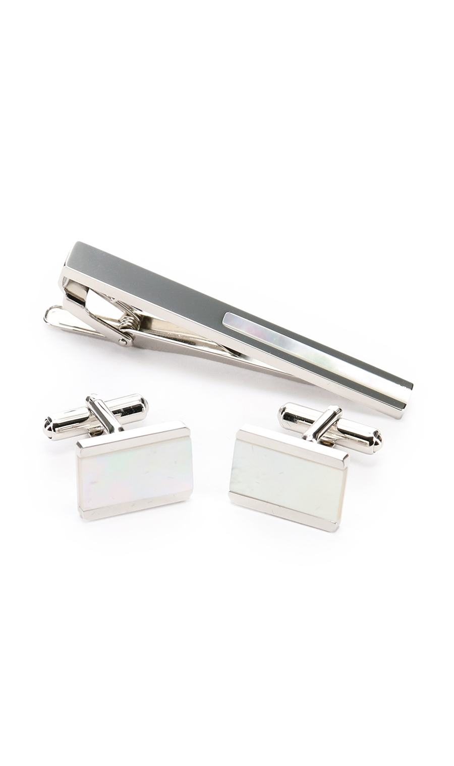 ■タイバー&カフリンクス【白蝶貝】【日本製】 シルバー 0