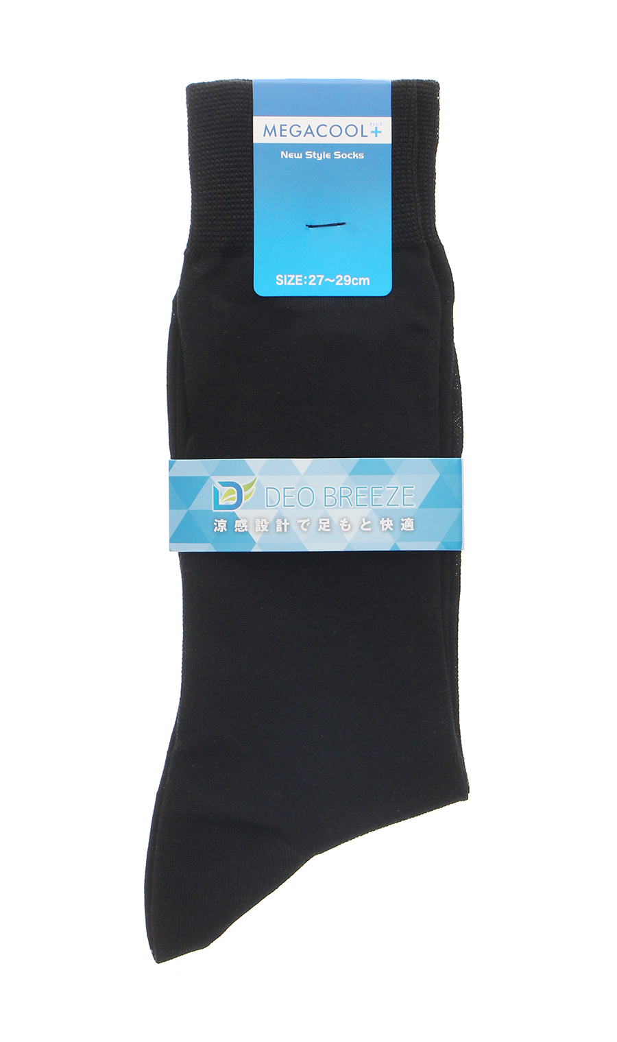 ソックス(27~29cm)【MEGACOOL+】【DEO BREEZE】 ブラック系 1