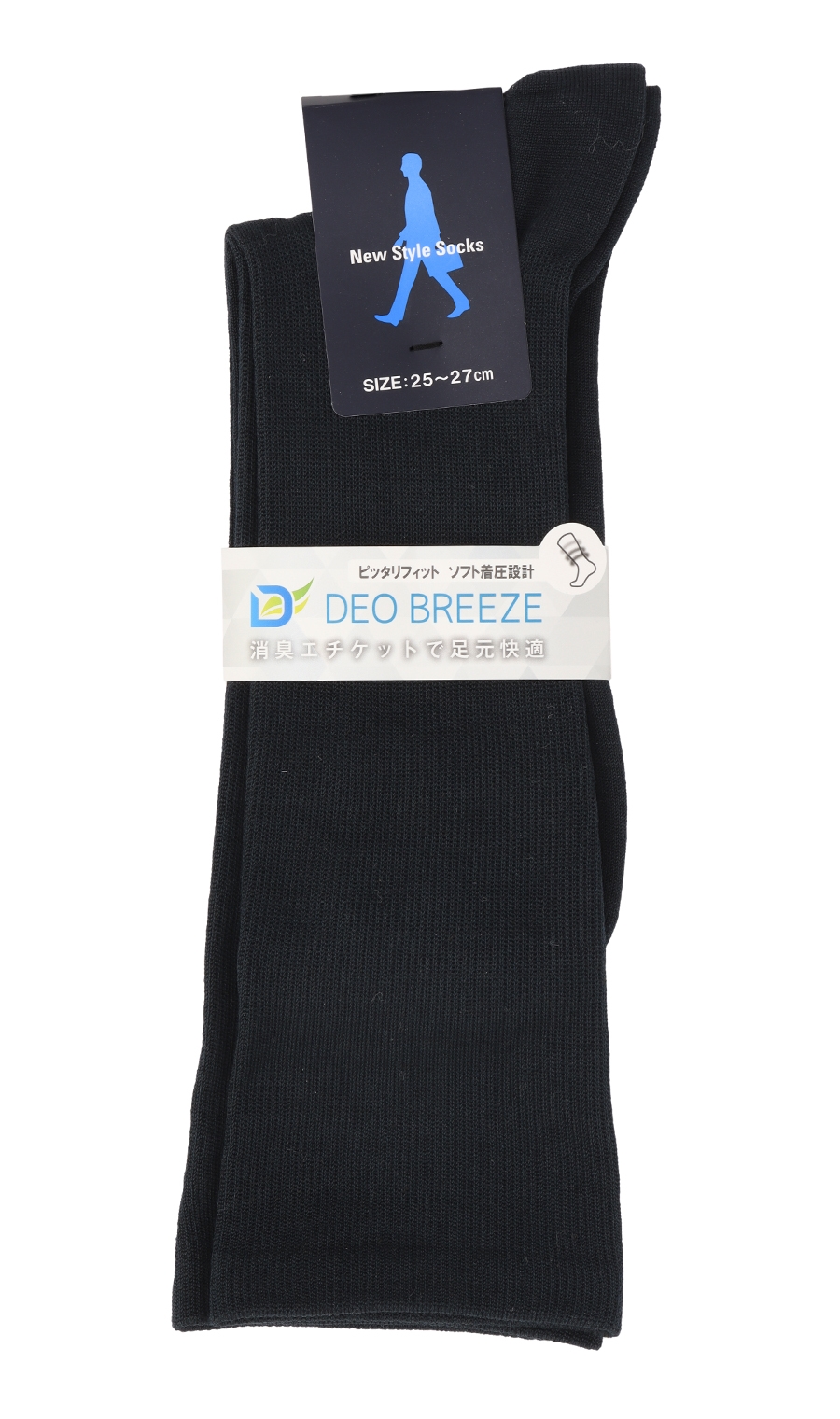 ソックス(25~27cm)【DEO BREEZE】【ソフト着圧】 ネイビー系 6