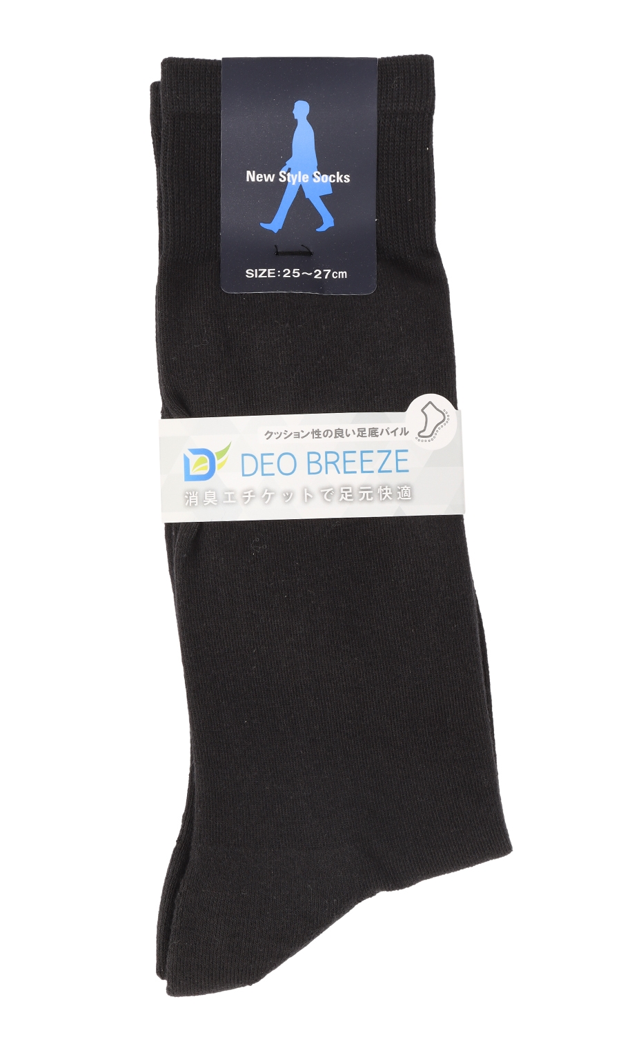 ソックス(25～27cm)【DEO BREEZE】【足底パイル】 ブラック系 7