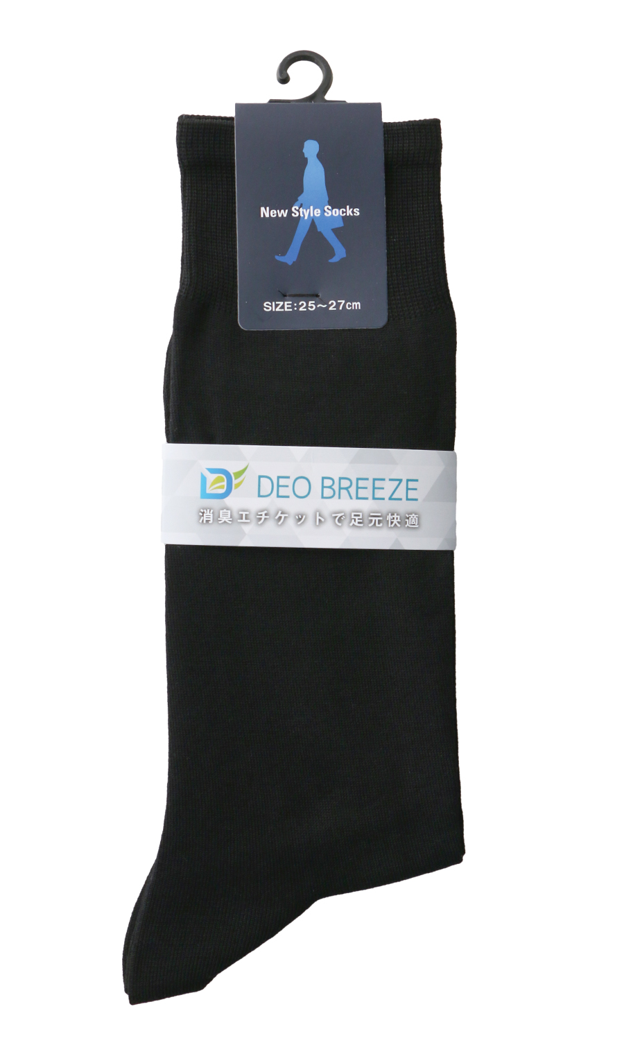 メンズソックス(25~27㎝)【DEO BREEZE】 ブラック 1