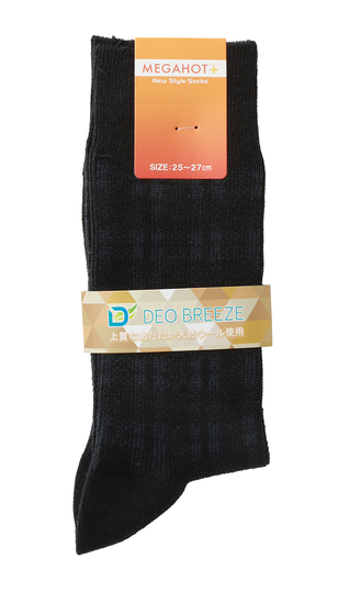 ソックス(25～27cm)【MEGAHOT+】【DEO BREEZE】