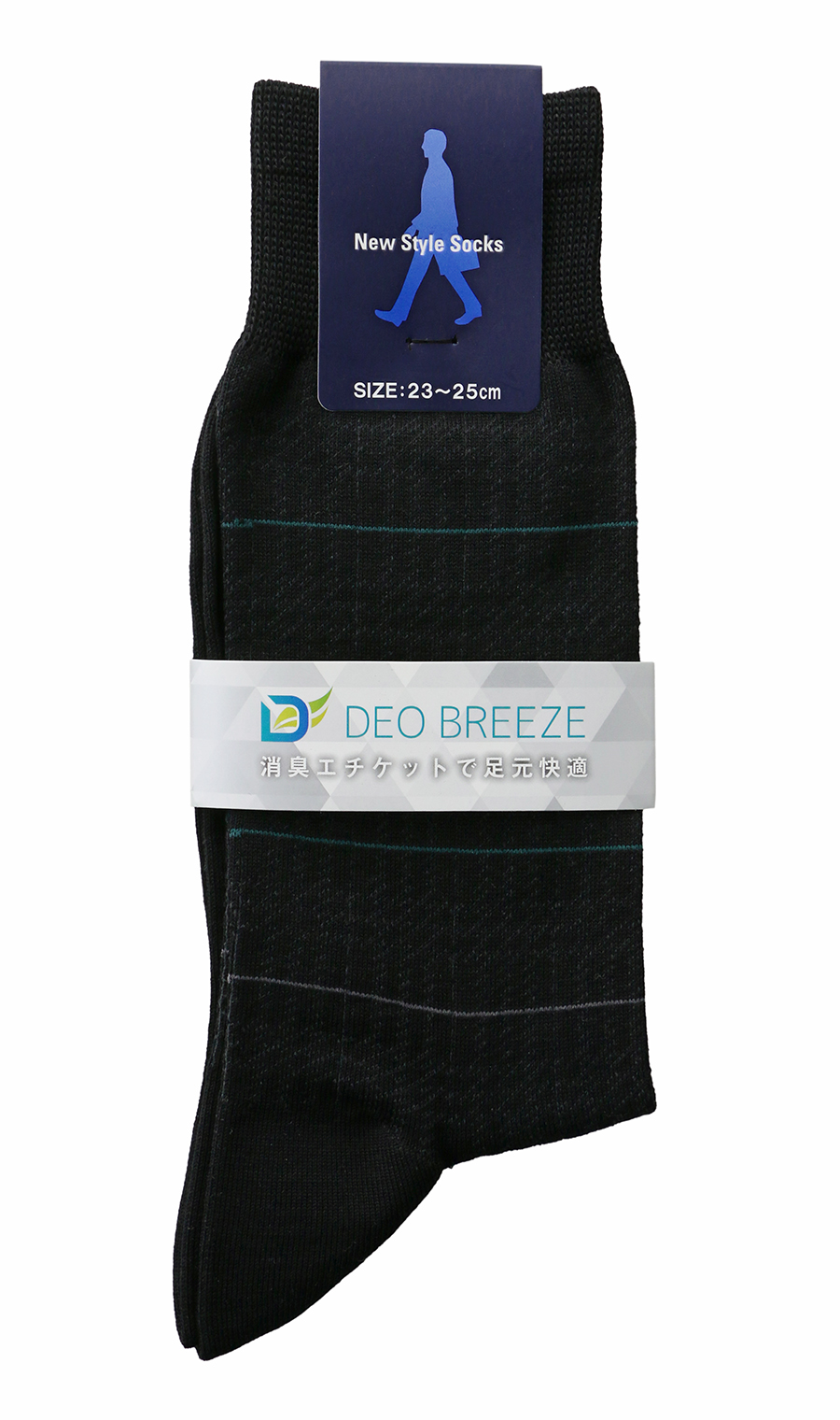メンズソックス(23~25㎝)【DEO BREEZE】 ブラック 1