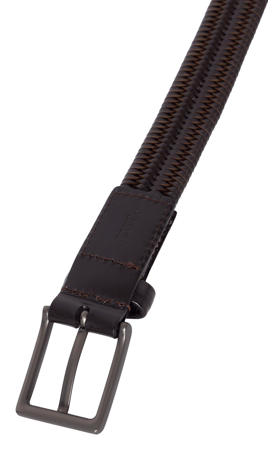 ピンバックルメッシュベルト【ストレッチ】 ダークブラウン 0