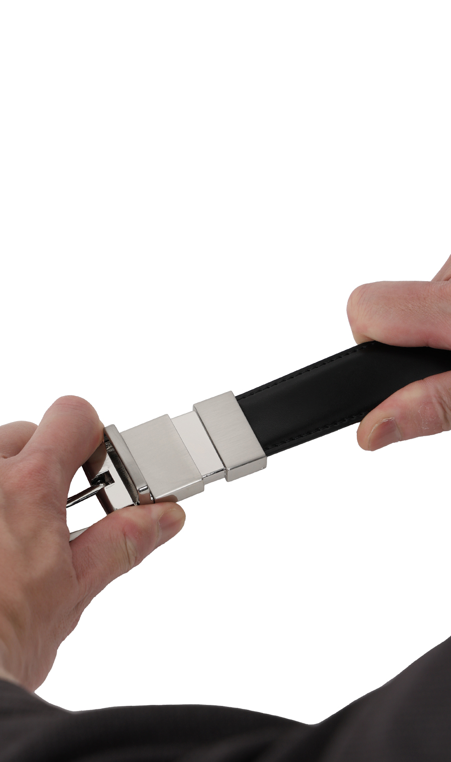 ■ピンバックルメンズベルト【リバーシブル】【＃すご】 ブラック 0