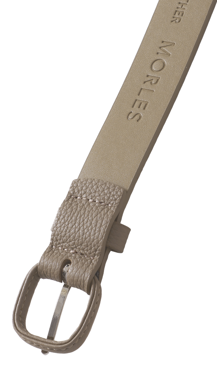 ピンバックルベルト【革巻きバックル】 ベージュ 0