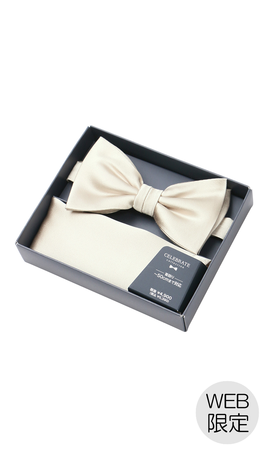 蝶ネクタイ&ポケットチーフ【WEB限定】【シルク】 ベージュ 0