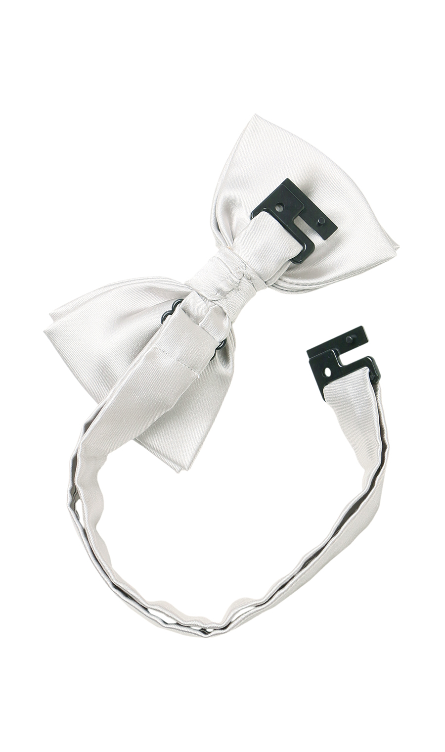 蝶ネクタイ&ポケットチーフ【シルク】 シルバー 0