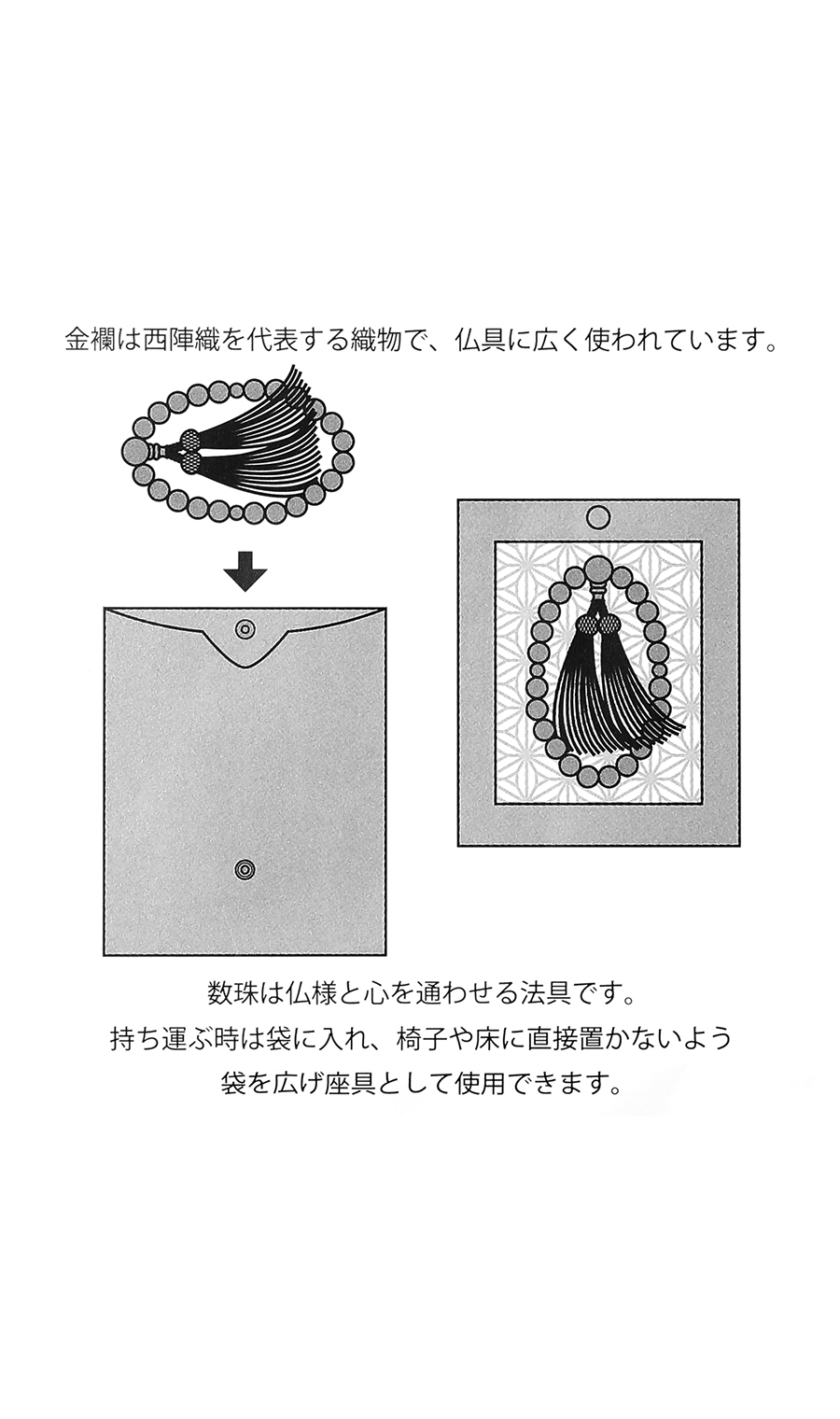 御数珠入れ【染織】【日本製】 ブラック系 0
