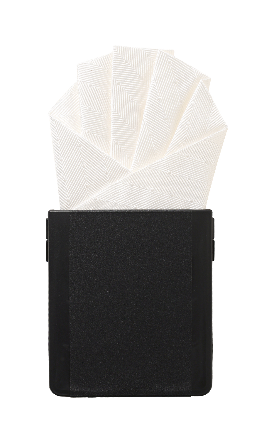 ワンタッチポケットチーフ【高さ調節ケース付き】【Made in Japan】 ホワイト 2