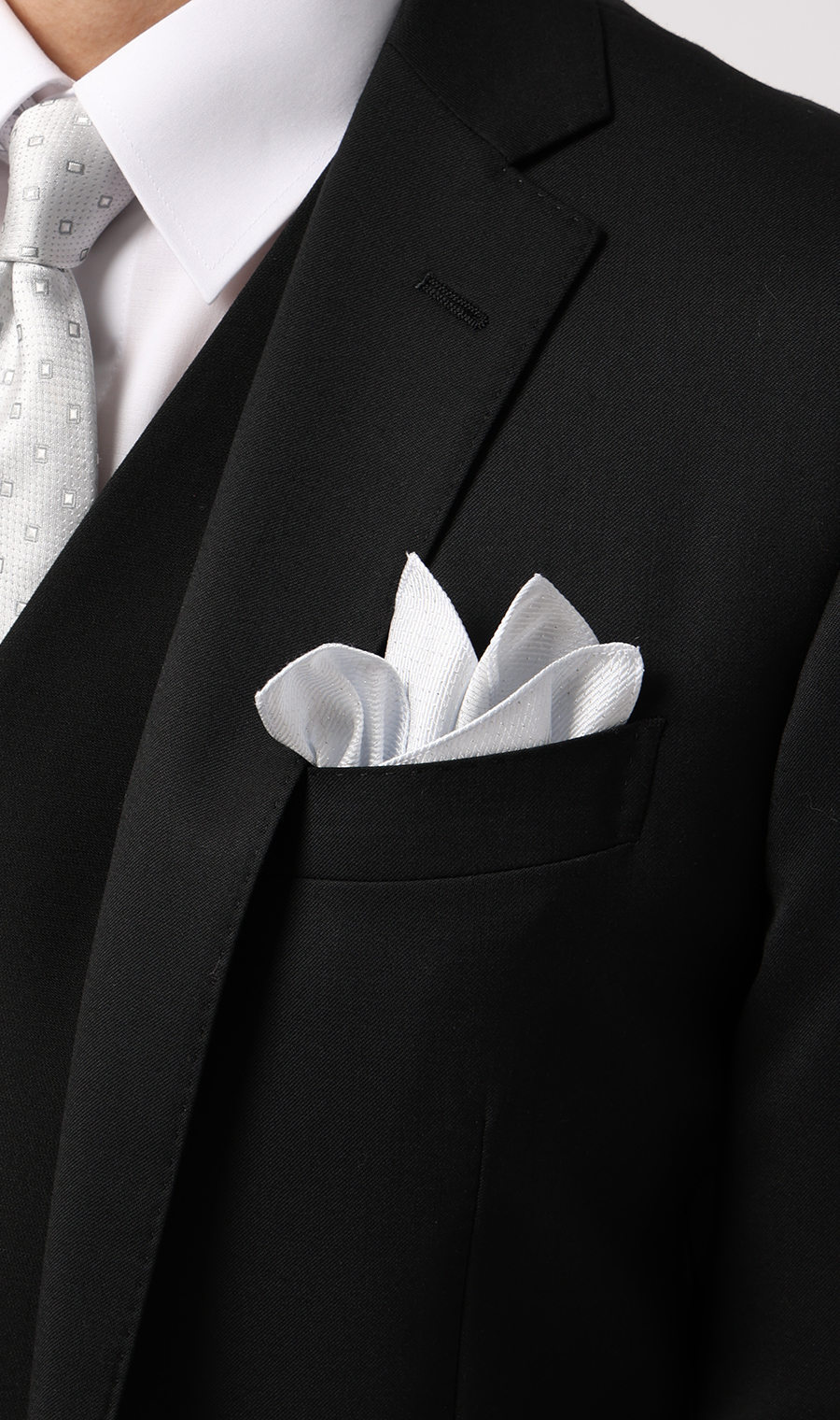 ポケットチーフ【シルク混】【ラメ入り】 シルバー 0