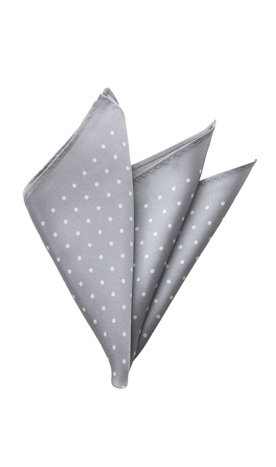 ポケットチーフ【シルク】 シルバー 3