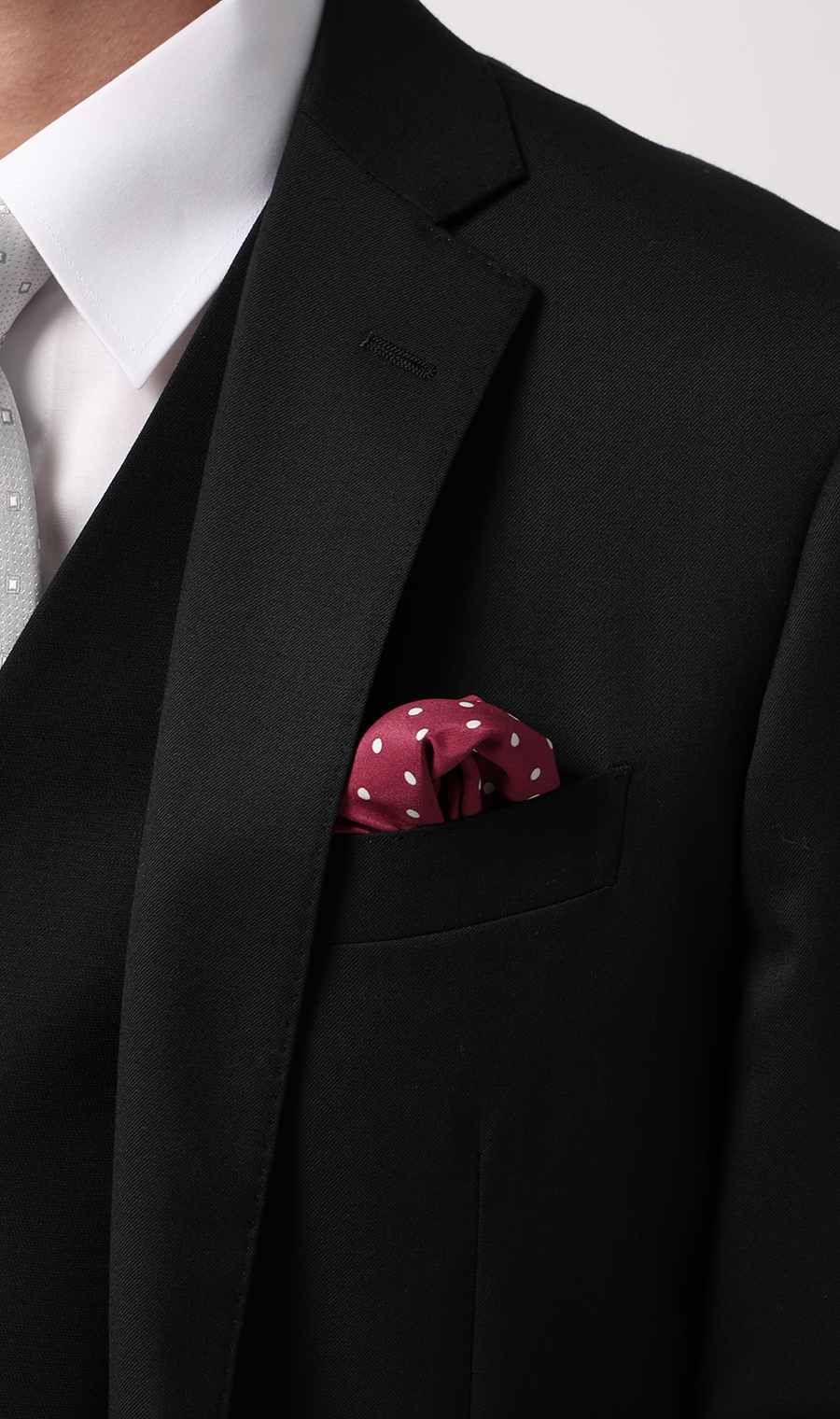 ポケットチーフ【シルク】 ワイン 3