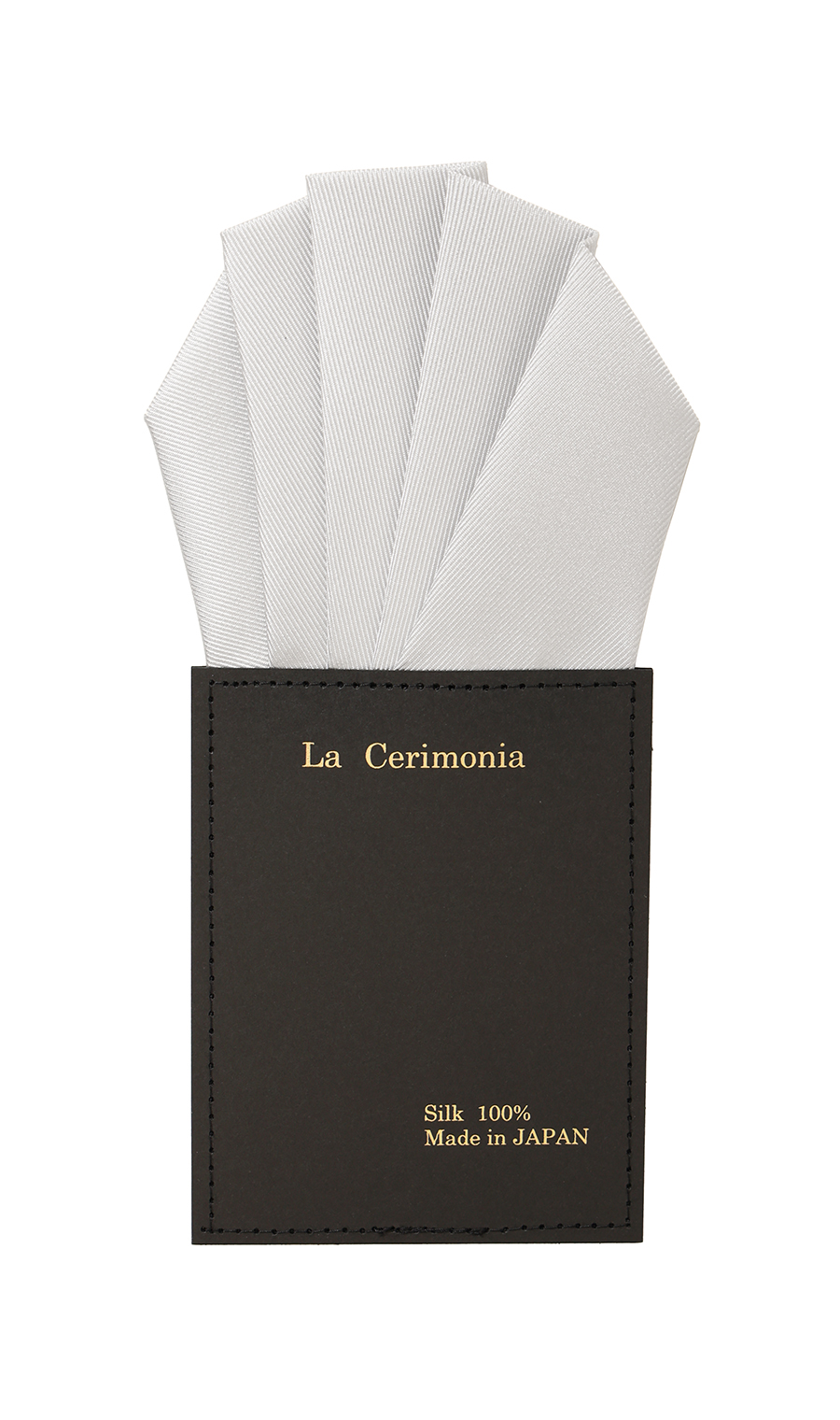 ポケットチーフ台紙付き(ファイブピークス)【Made in Japan】 シルバー 0