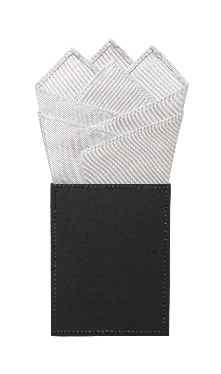 ポケットチーフ台紙付き(スリー・ポイント)【Made in Japan】 シルバー 0