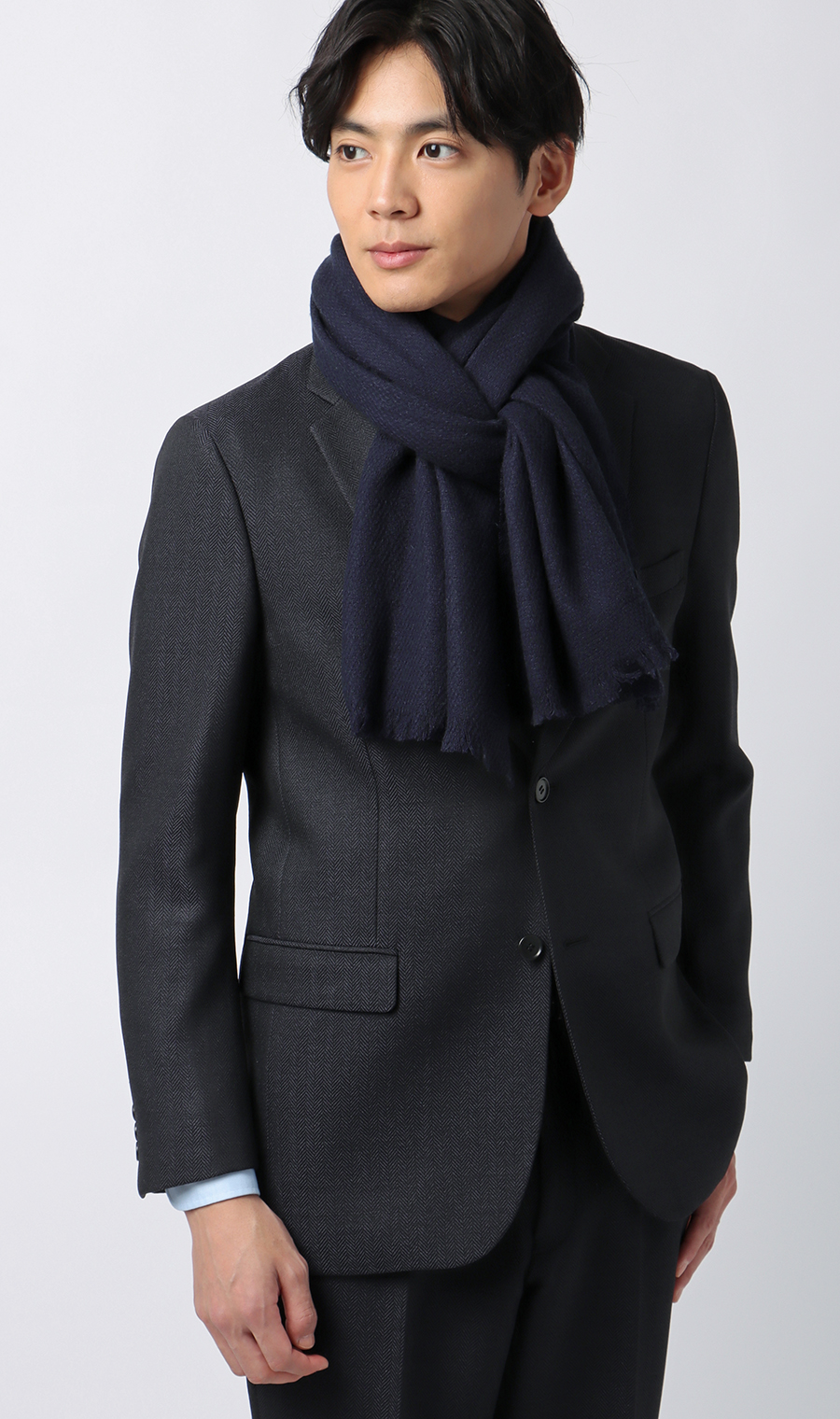 エアリーレーヨンマフラー ネイビー 0