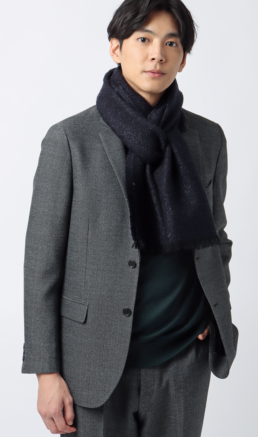 ブークレマフラー ネイビー 0