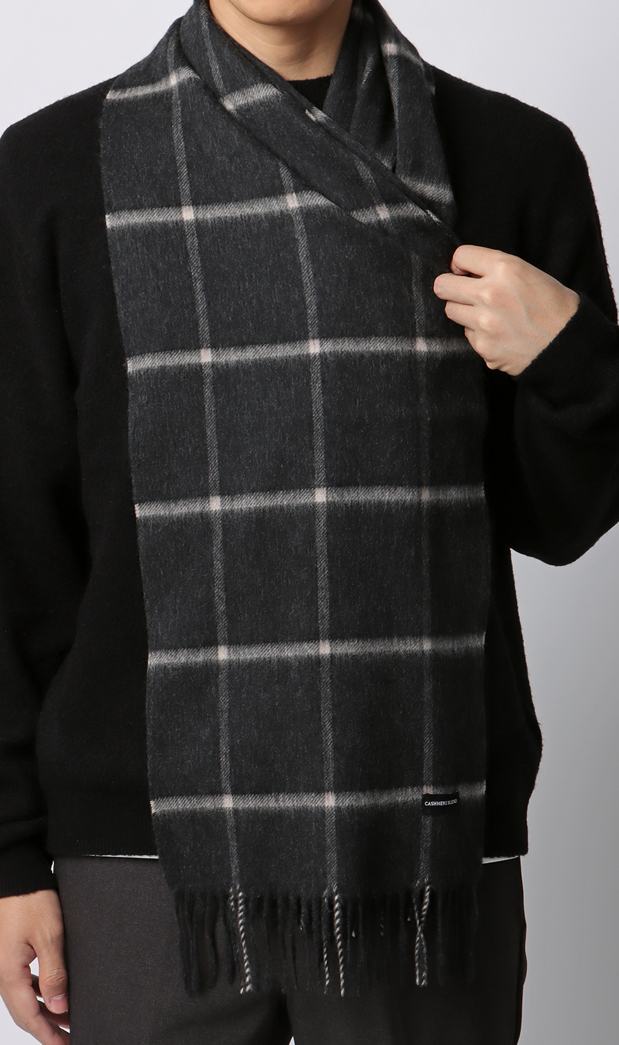 マフラー【カシミヤブレンド】 ブラック 0