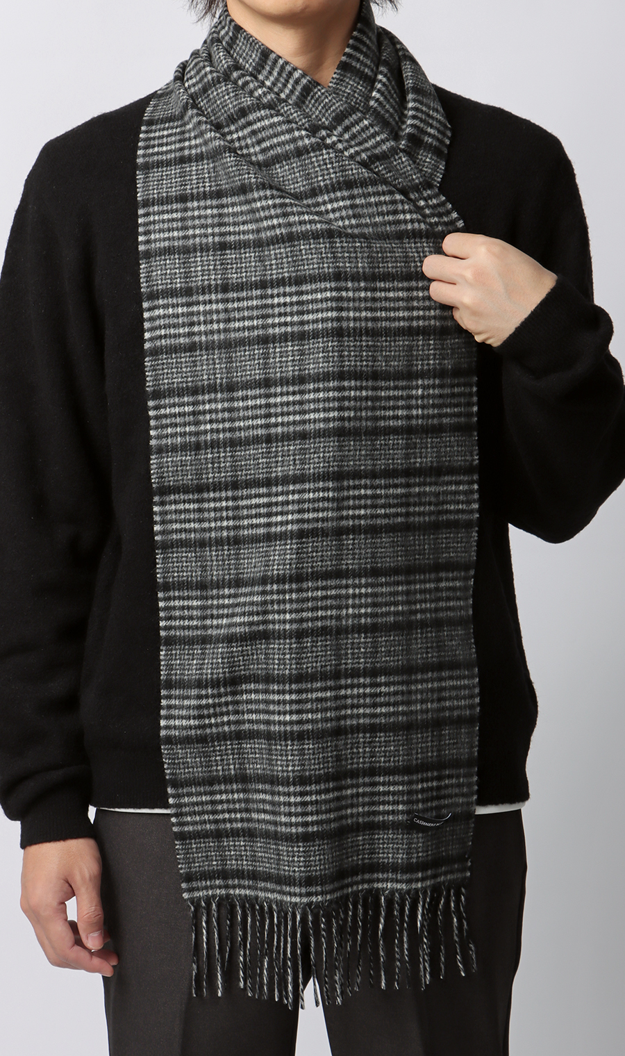 マフラー【カシミヤブレンド】 ブラック 0