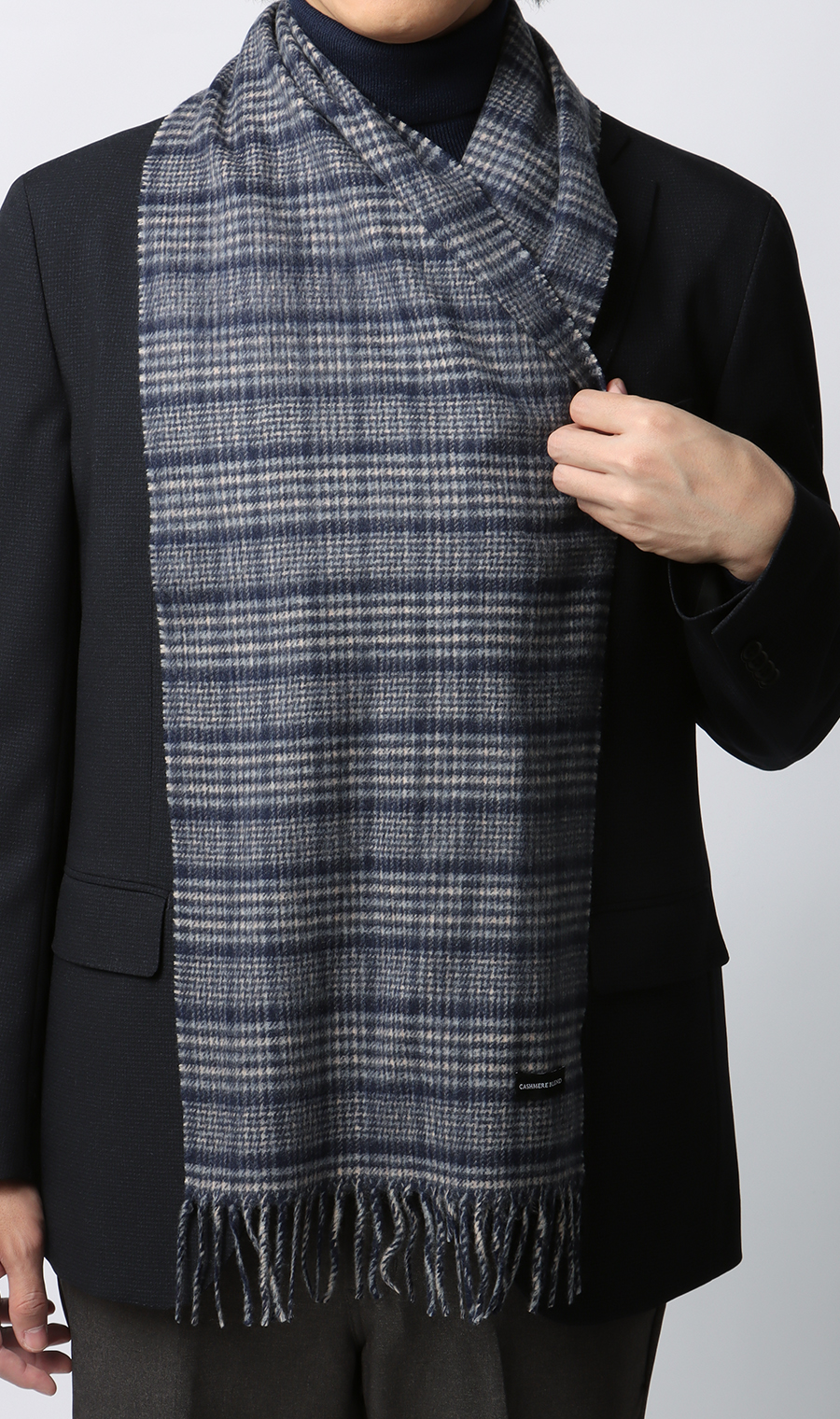 マフラー【カシミヤブレンド】 ブルー 0