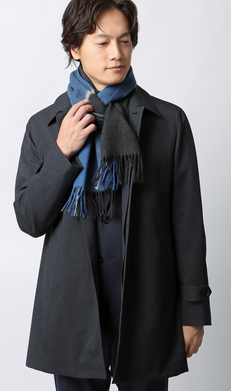 マフラー【カシミヤブレンド】 ブルー 0