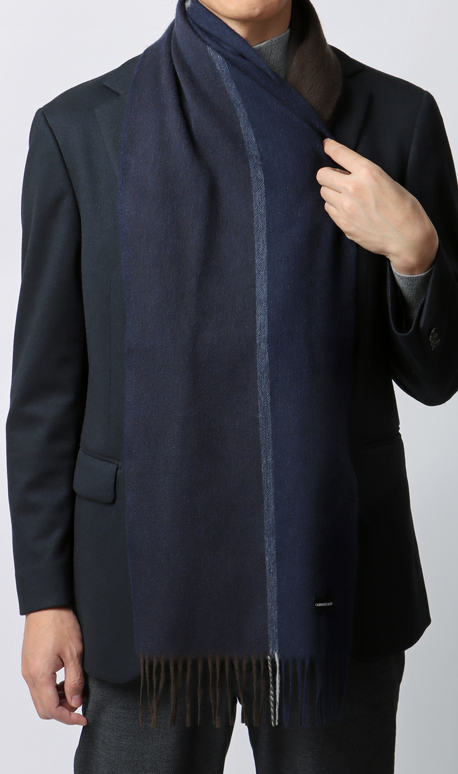 マフラー【カシミヤブレンド】 ネイビー 0
