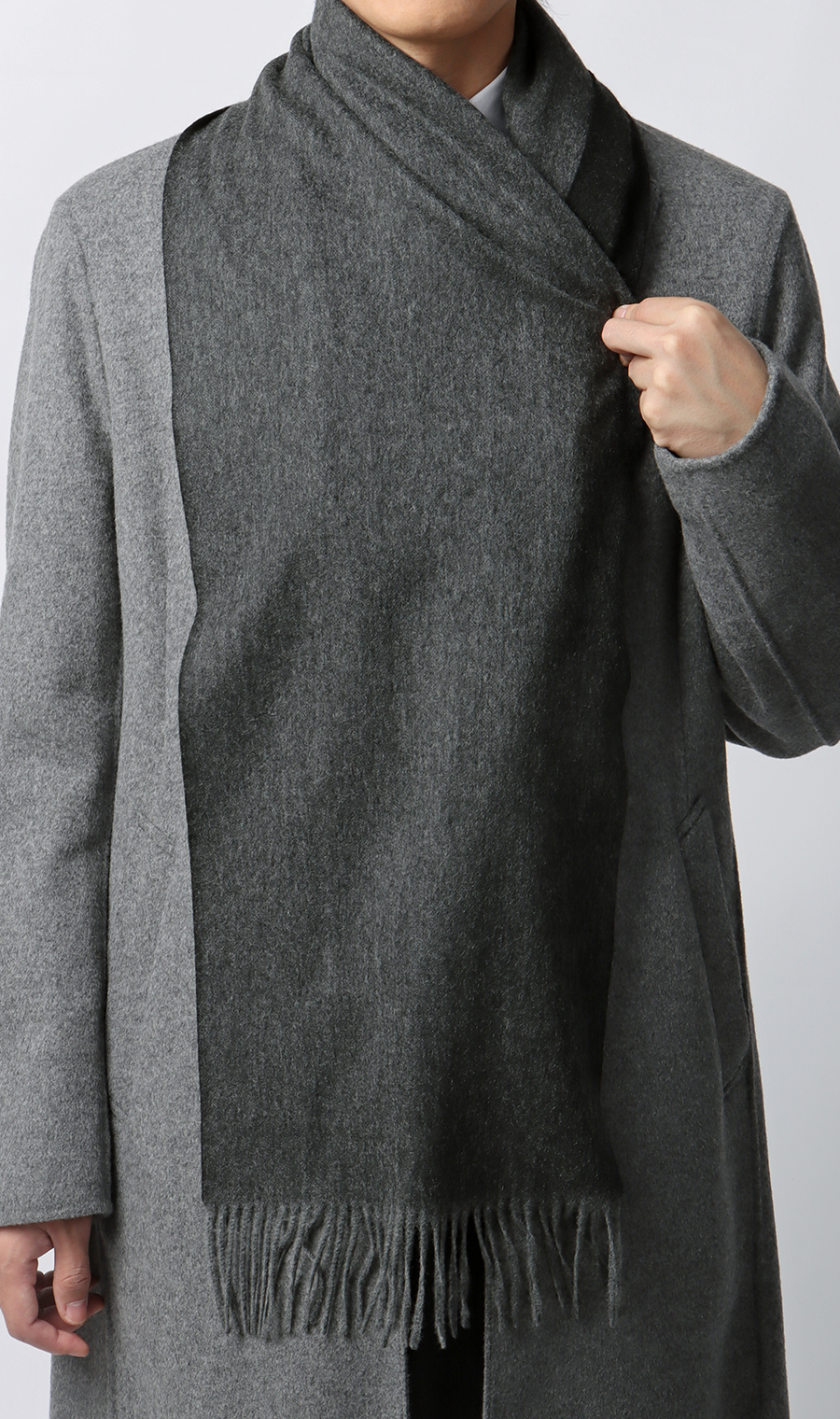 リバーシブルマフラー【カシミヤ100%】 ブラック 0