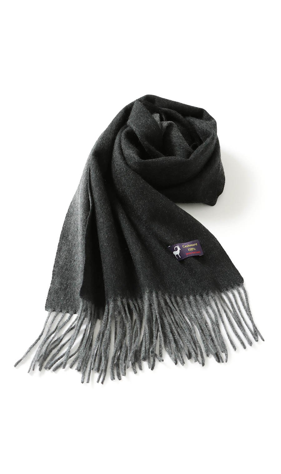 リバーシブルマフラー【カシミヤ100%】 ブラック 0