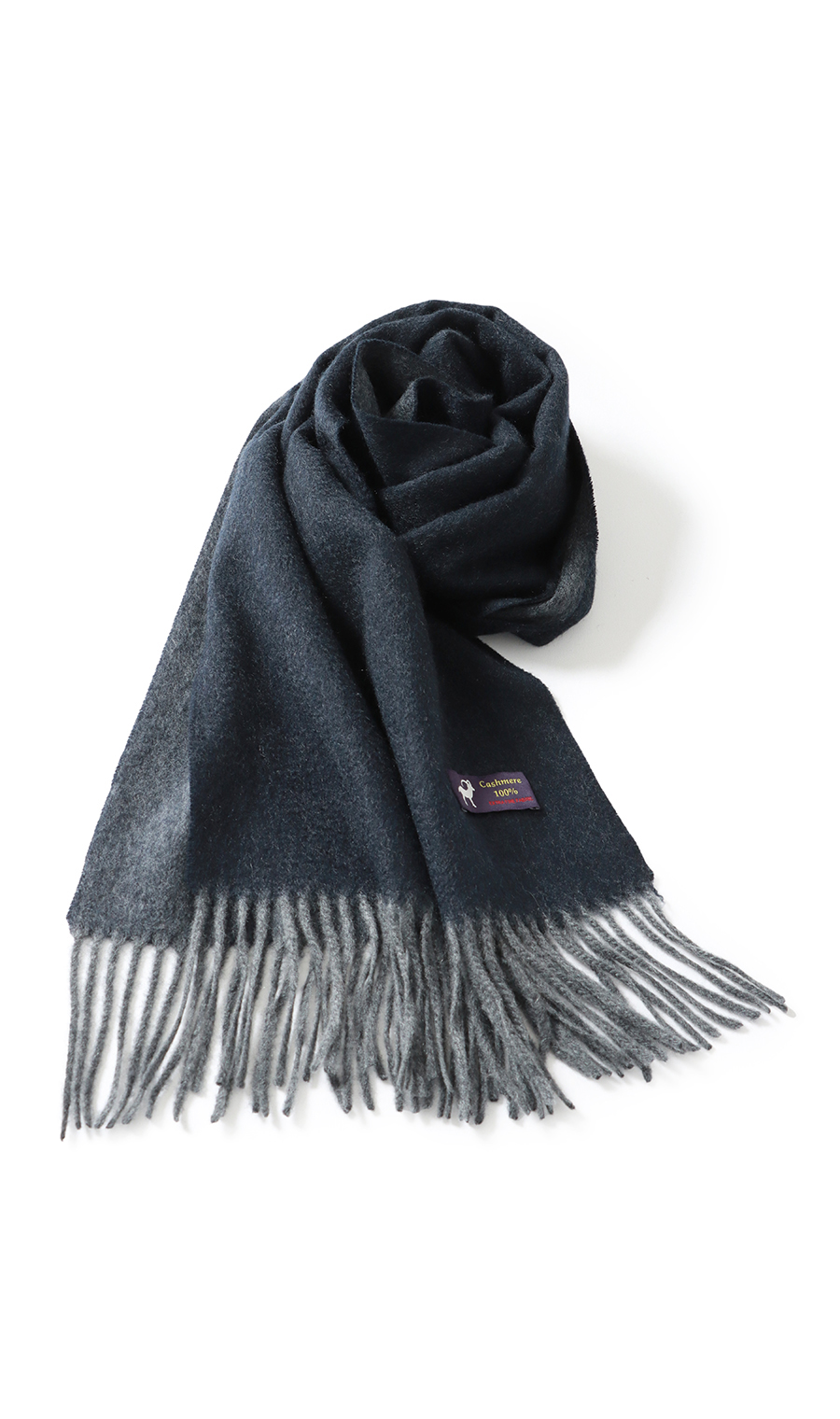 リバーシブルマフラー【カシミヤ100%】 ネイビー 0