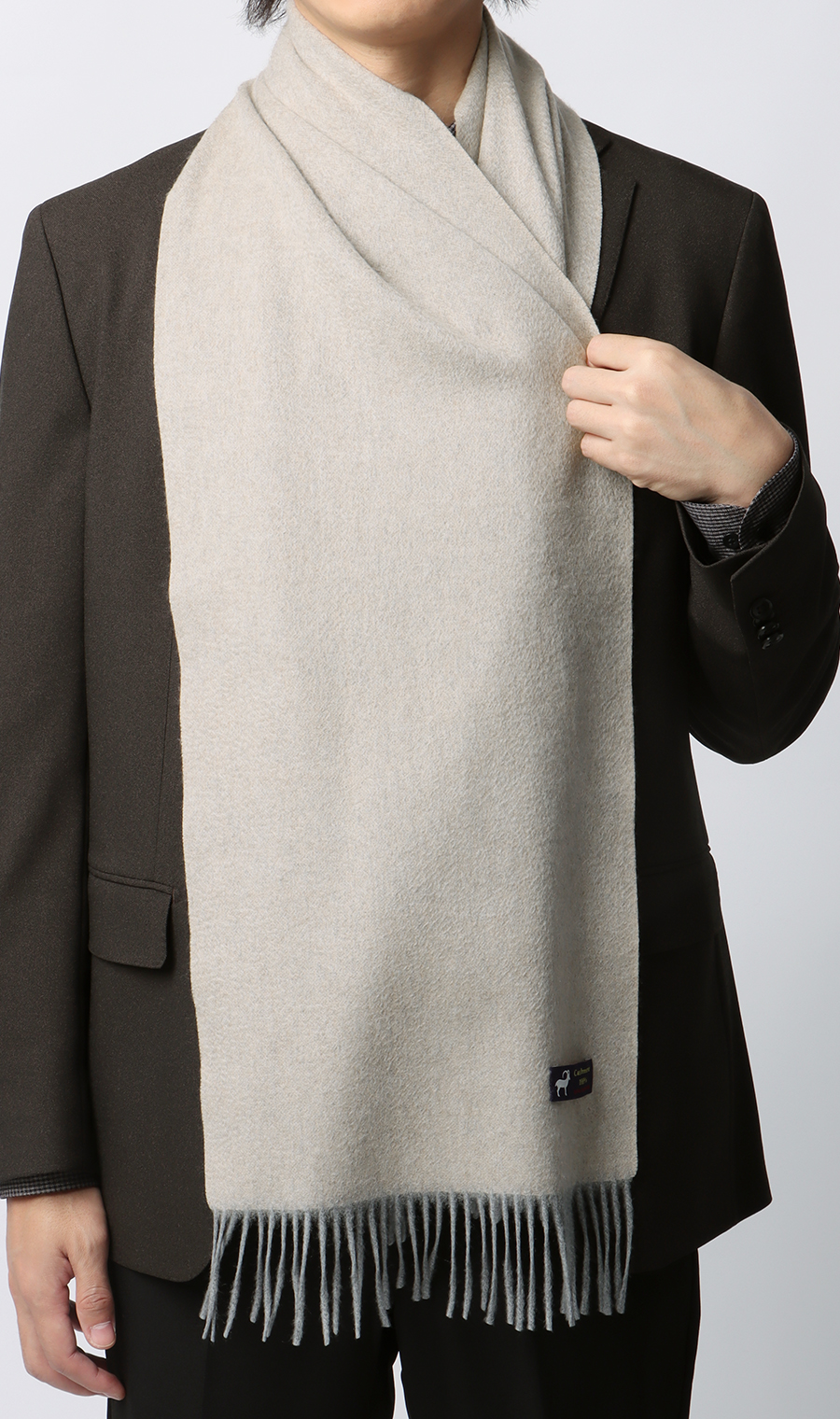 リバーシブルマフラー【カシミヤ100%】 ベージュ 0
