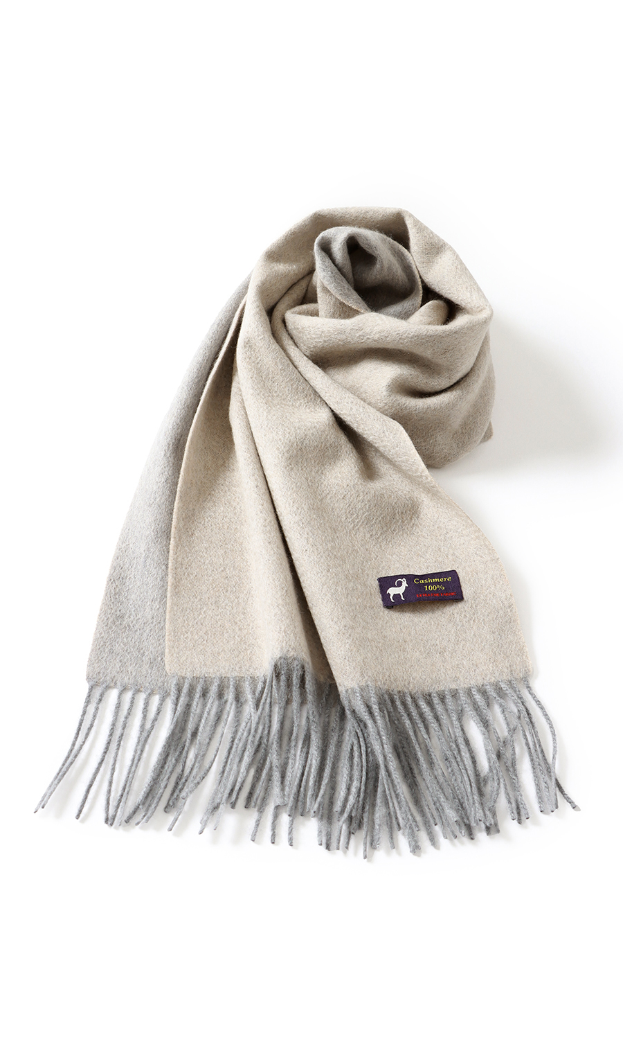リバーシブルマフラー【カシミヤ100%】 ベージュ 0