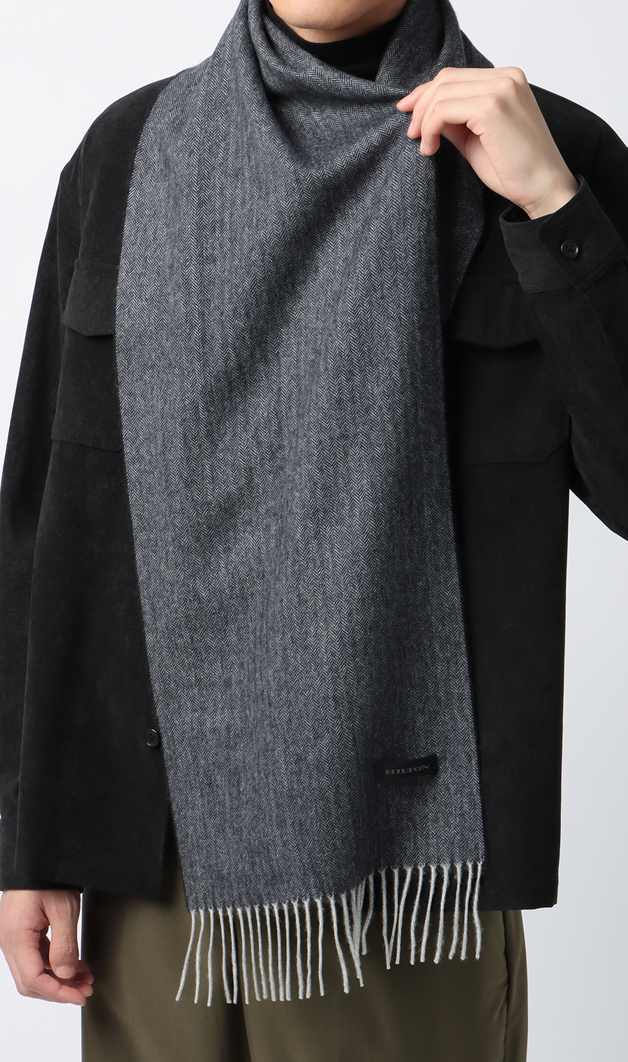 シルケットウールマフラー ネイビー 0