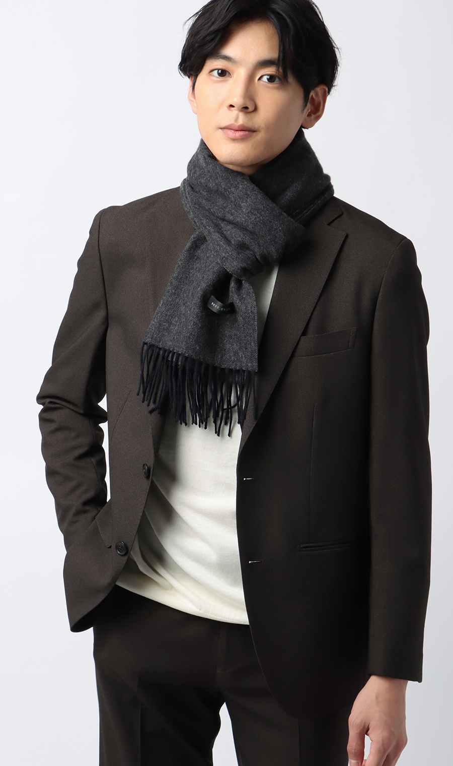 シルケットウールマフラー チャコール 0