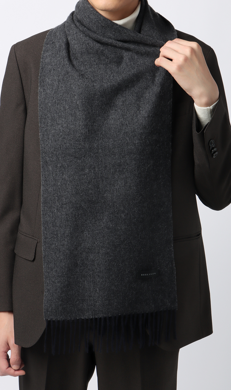 シルケットウールマフラー チャコール 0