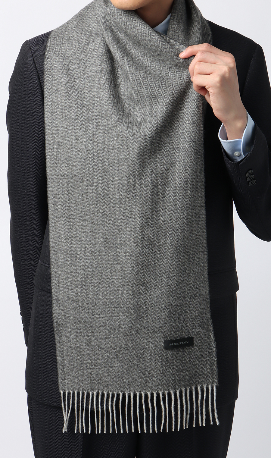 シルケットウールマフラー グレー 0