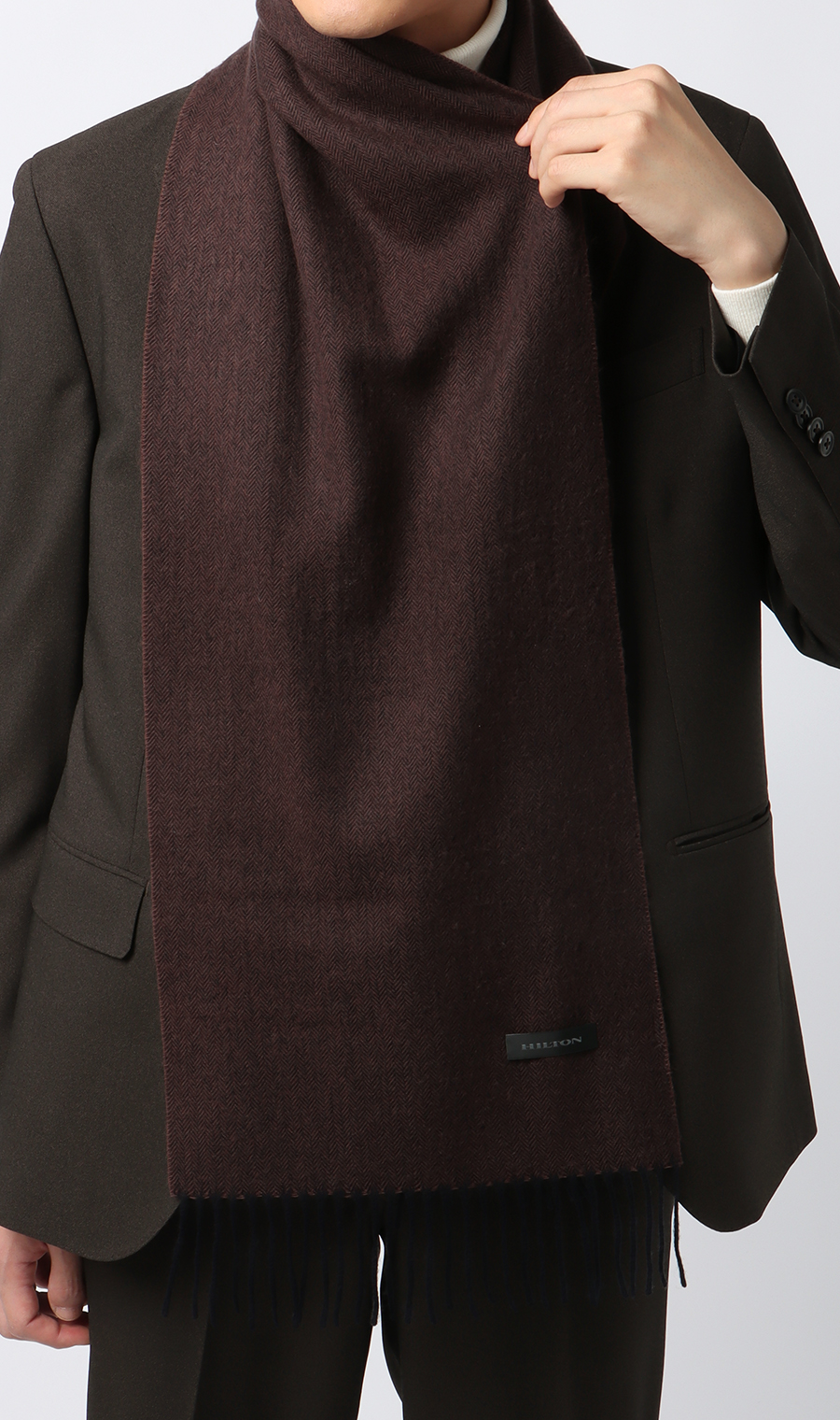 シルケットウールマフラー ブラウン 0