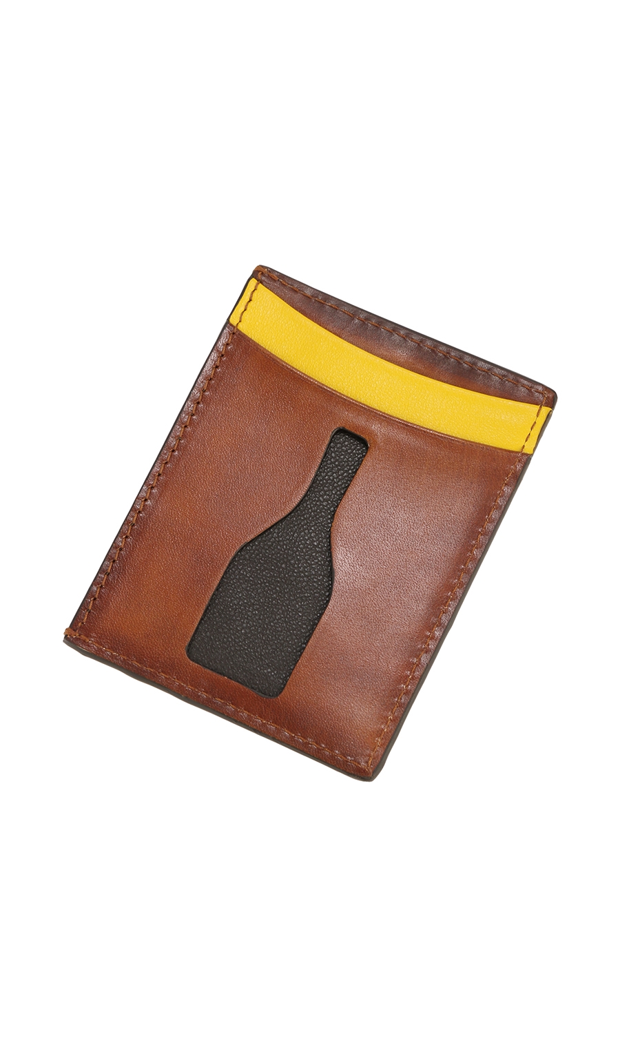 【訳アリ商品】プレミアムカードケース【HANDMADE IN ITALY】 ブラウンB 0