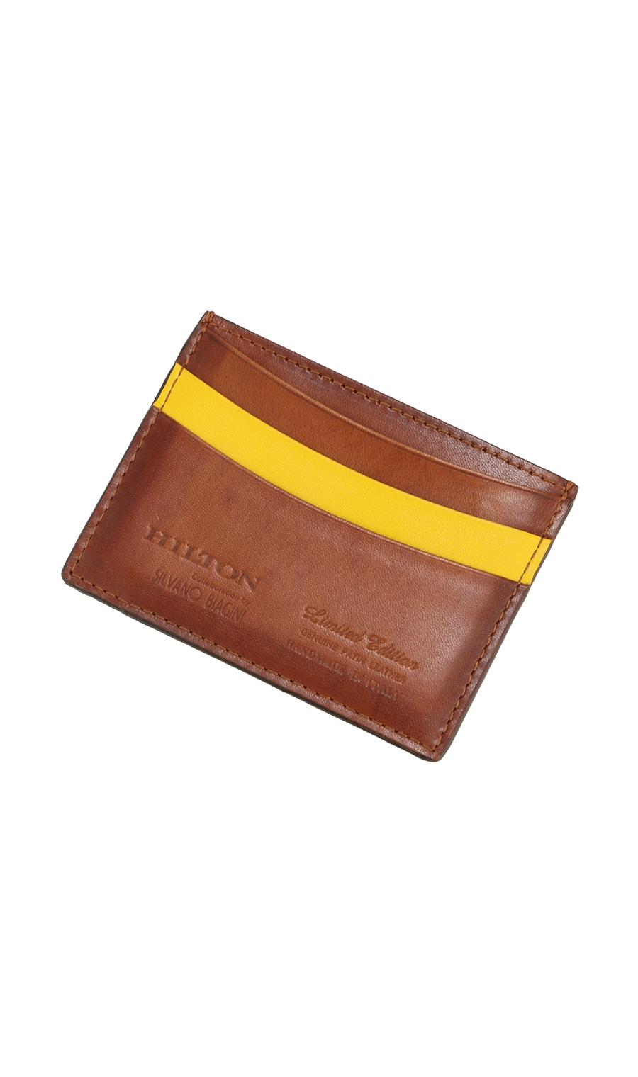 【訳アリ商品】プレミアムカードケース【HANDMADE IN ITALY】 ブラウンB 0