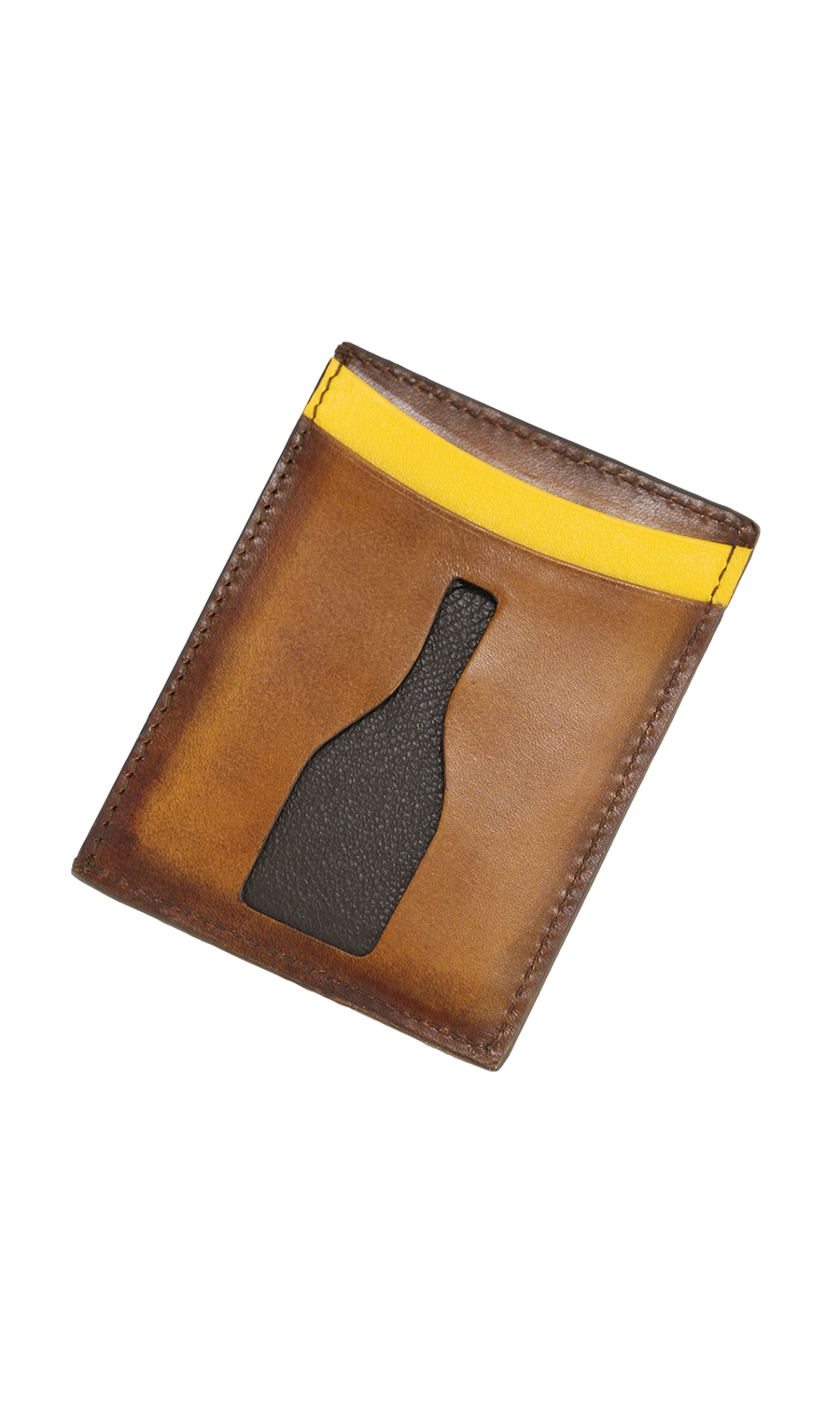 【訳アリ商品】プレミアムカードケース【HANDMADE IN ITALY】 ブラウンA 0