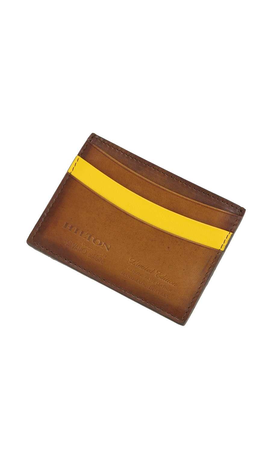 【訳アリ商品】プレミアムカードケース【HANDMADE IN ITALY】 ブラウンA 0