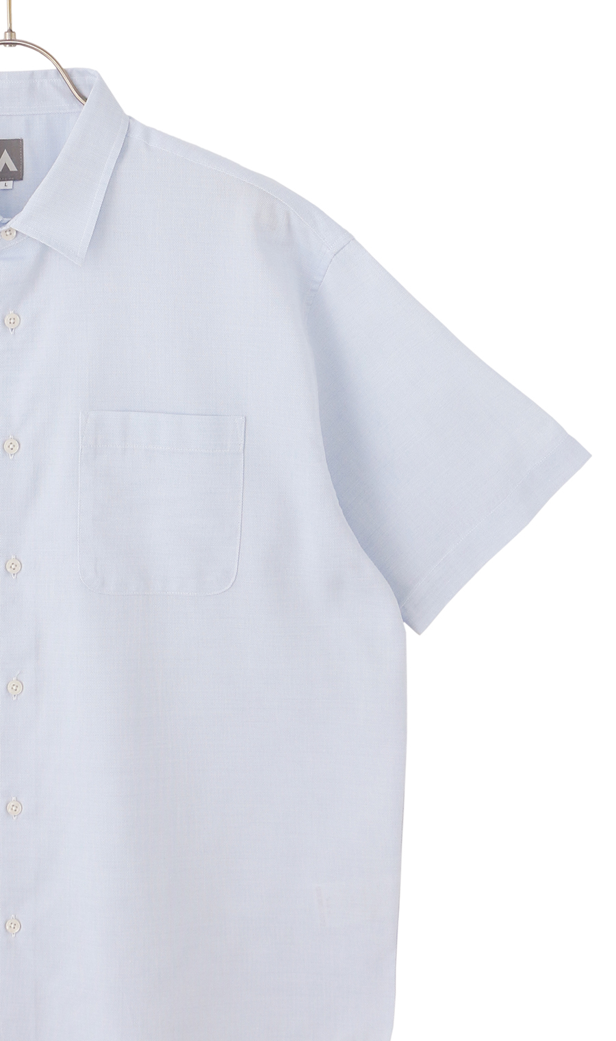 パナマ半袖シャツ サックス M