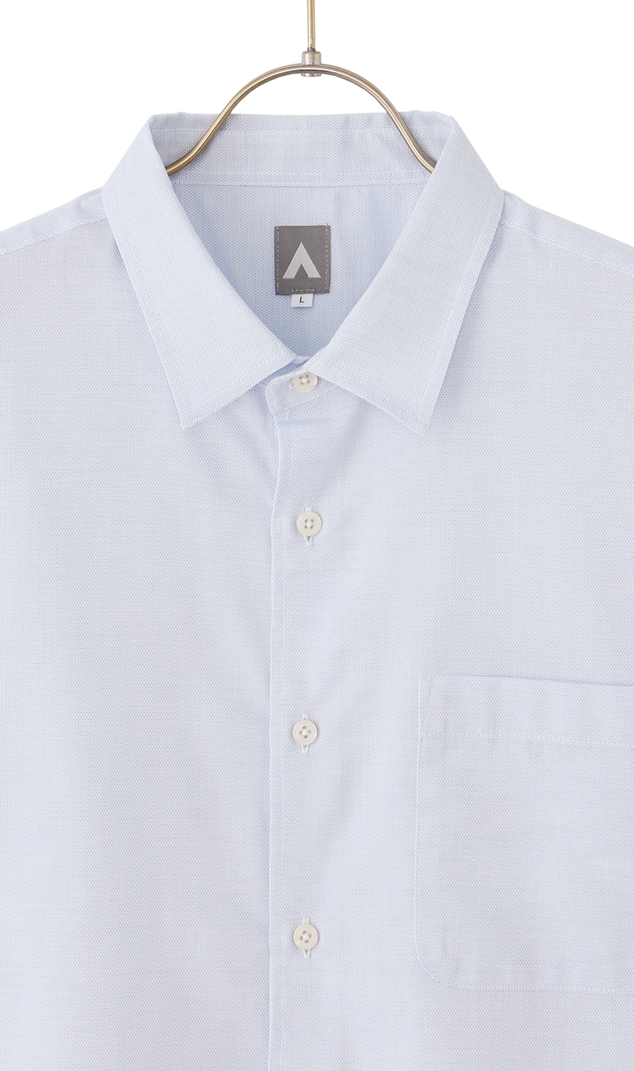 パナマ半袖シャツ サックス M