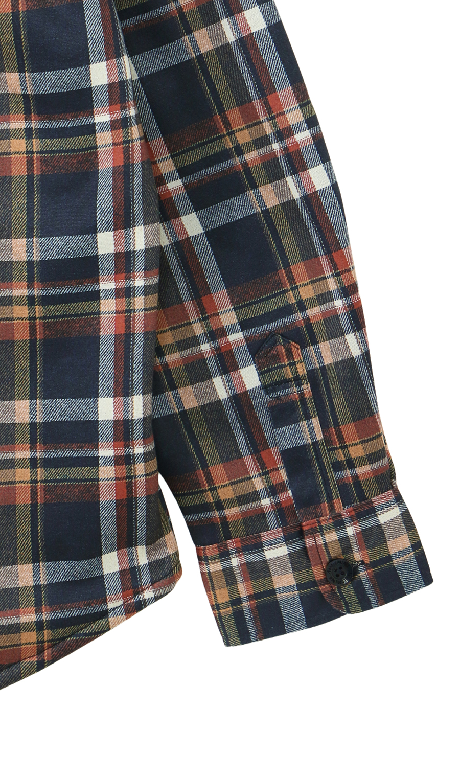 裏フリースチェックシャツ【Arnold Palmer】【長袖】 オレンジ M