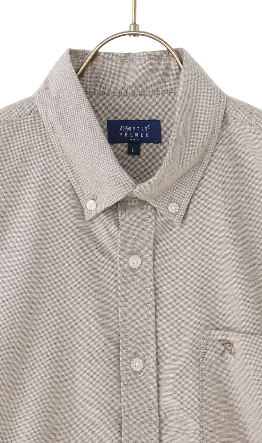 ボタンダウンオックス起毛シャツ【Arnold Palmer】【長袖】 ベージュ M