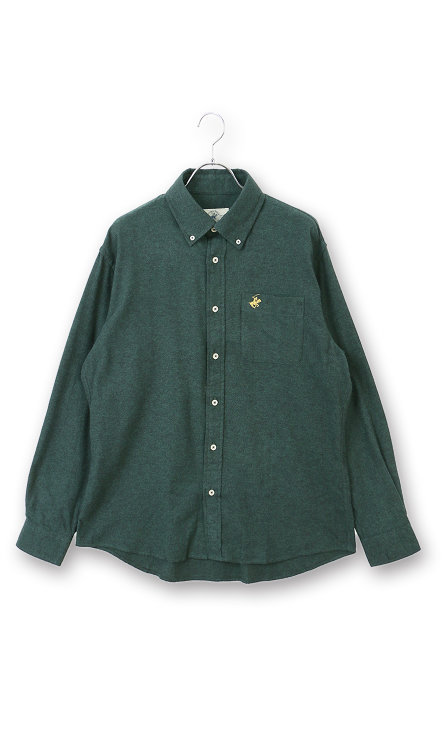 両面起毛ツイルボタンダウンシャツ【BEVERLY HILLS POLO CLUB】 グリーン M