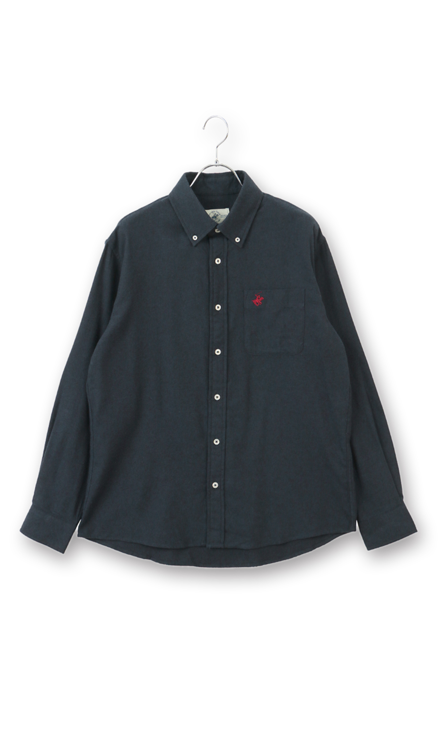両面起毛ツイルボタンダウンシャツ【BEVERLY HILLS POLO CLUB】 ネイビー M