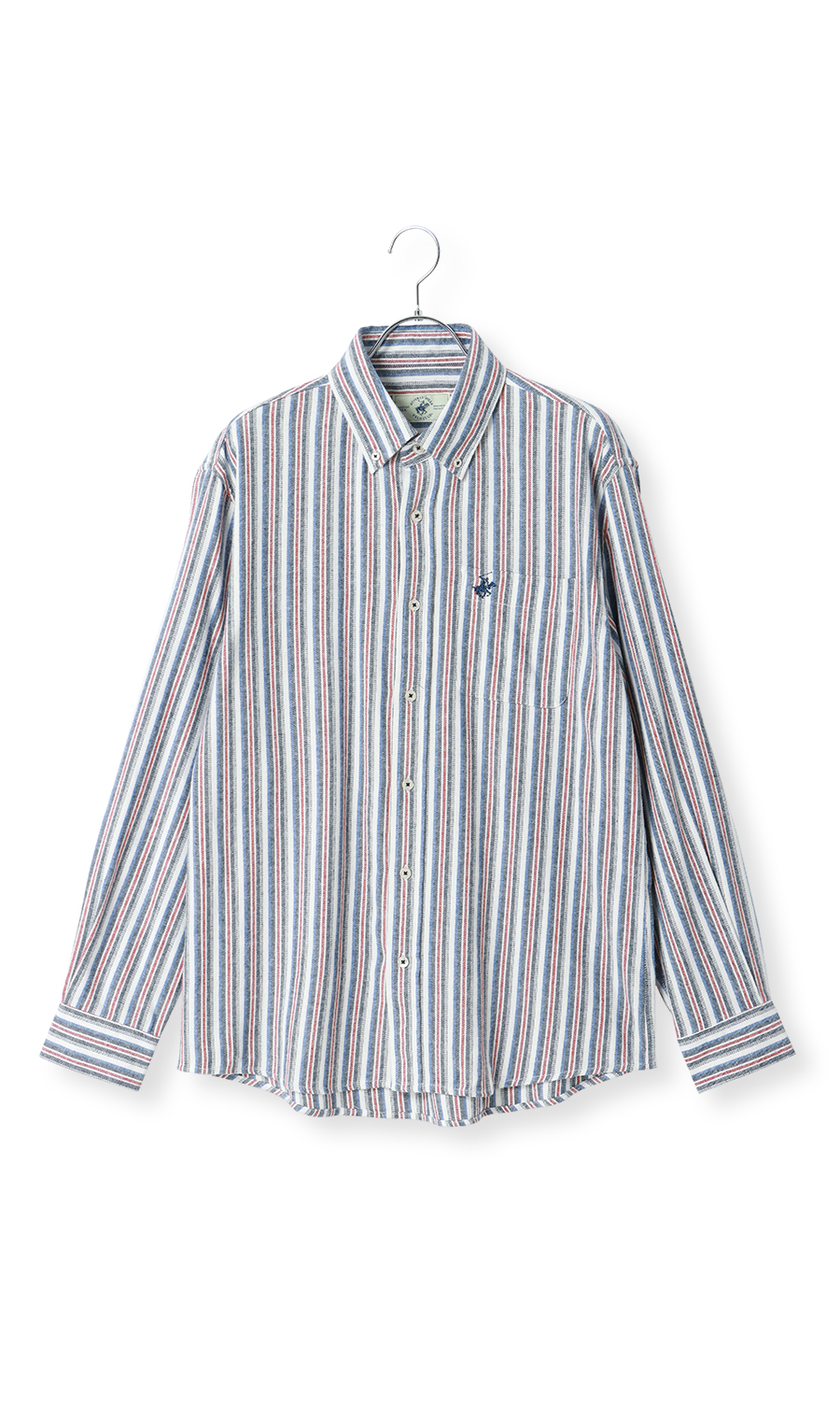 両面起毛ツイルボタンダウンシャツ【BEVERLY HILLS POLO CLUB】 レッド M