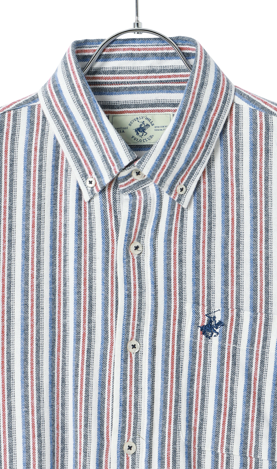 両面起毛ツイルボタンダウンシャツ【BEVERLY HILLS POLO CLUB】 レッド M