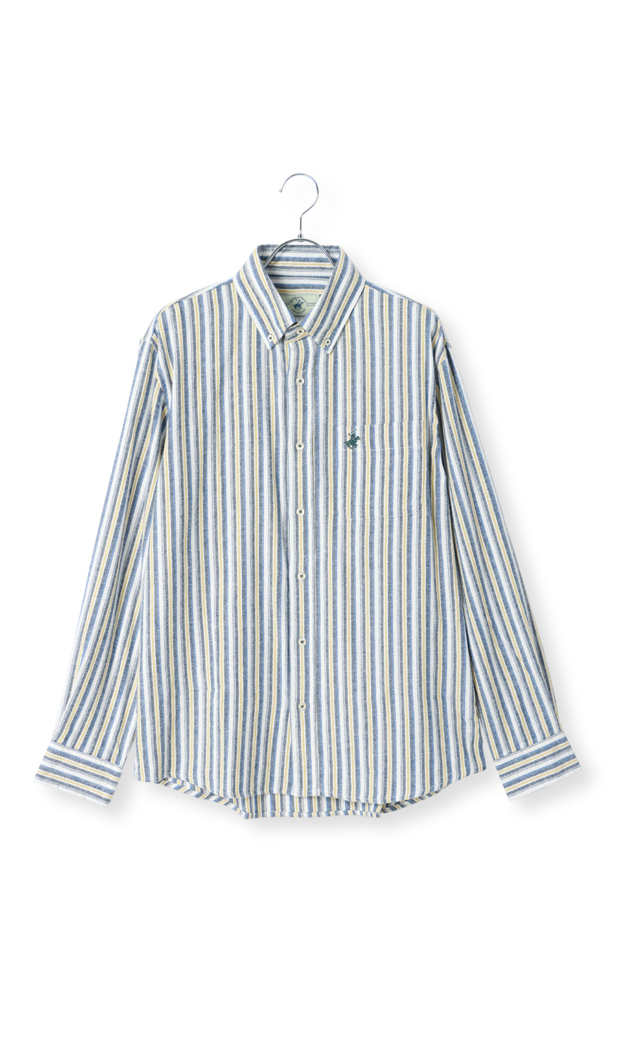 両面起毛ツイルボタンダウンシャツ【BEVERLY HILLS POLO CLUB】 イエロー M